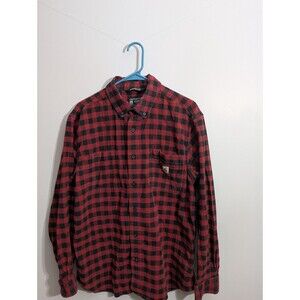 Carhartt Rugged Flex Flannel Shirt Women's L Plaid Red Relaxed Fit Long Sleeve